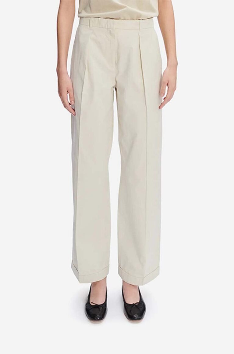 A.P.C. pantaloni de bumbac Grand Pantal Camila culoarea bej