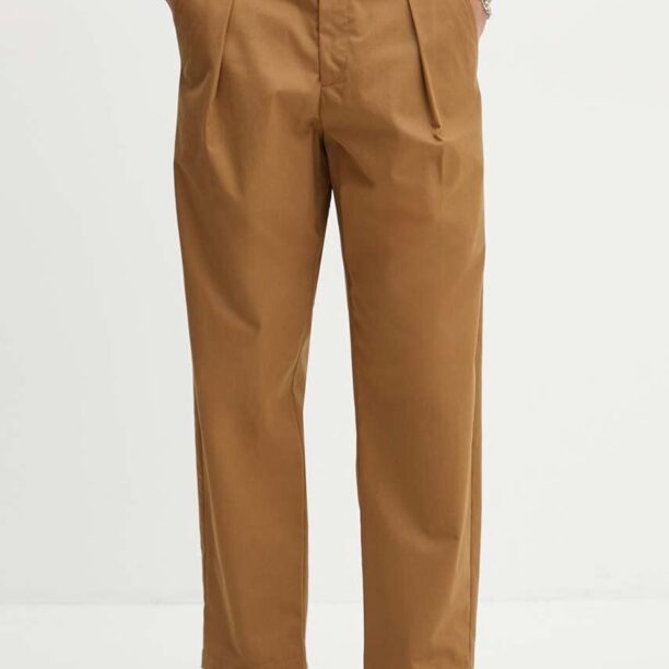 A.P.C. pantaloni de bumbac culoarea maro