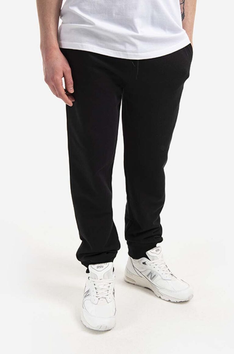 A.P.C. pantaloni de trening din bumbac Jogging Item culoarea negru