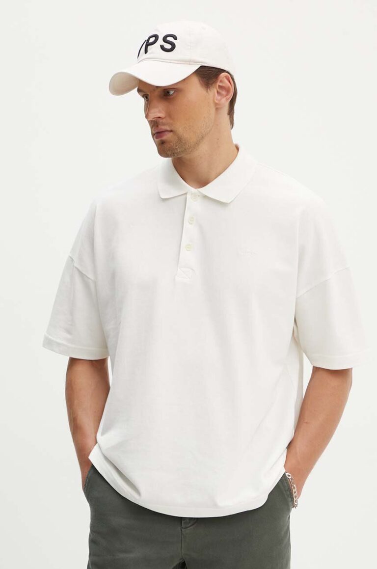 A.P.C. polo de bumbac Polo Antoine culoarea bej