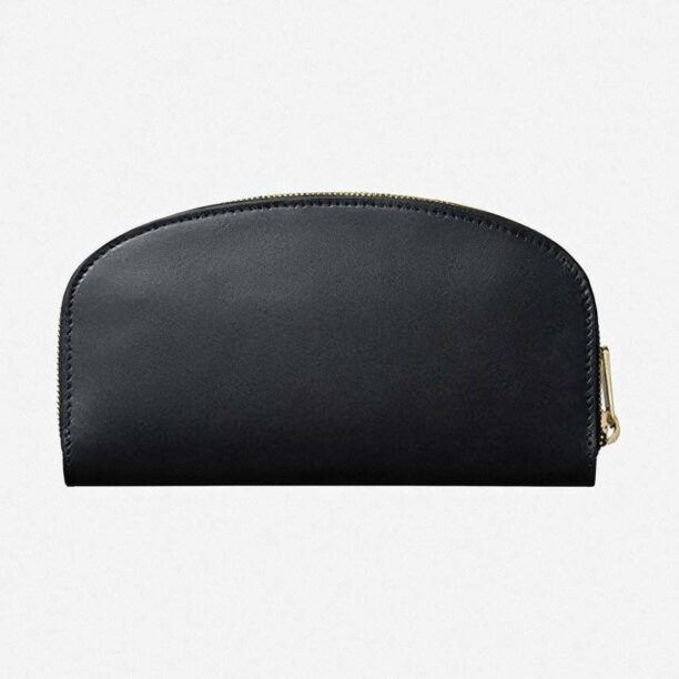 A.P.C. portofel de piele Demi Lune culoarea negru PXAWV.F63218-BLACK preţ