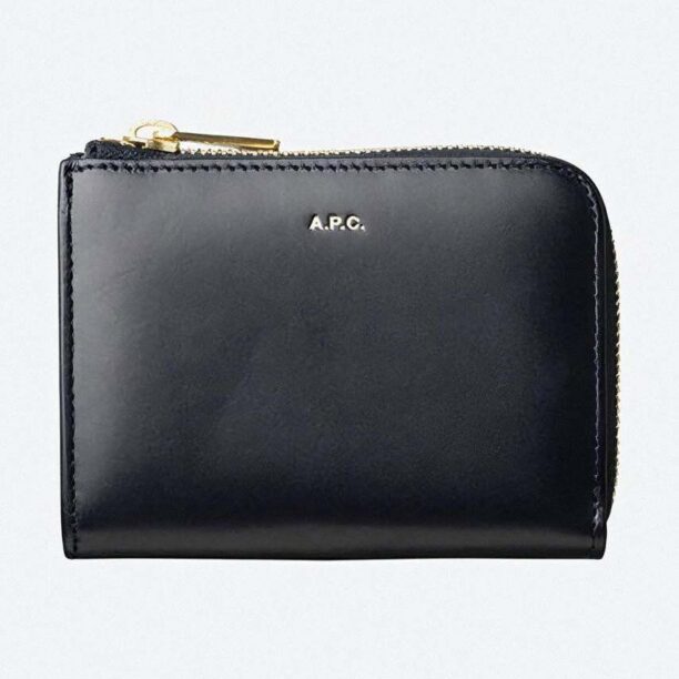 A.P.C. portofel de piele culoarea bleumarin PXAWV.F63166-DARKNAVY