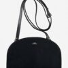 A.P.C. poșetă de piele Demi Lune culoarea negru PXAWV.F61596-BLACK