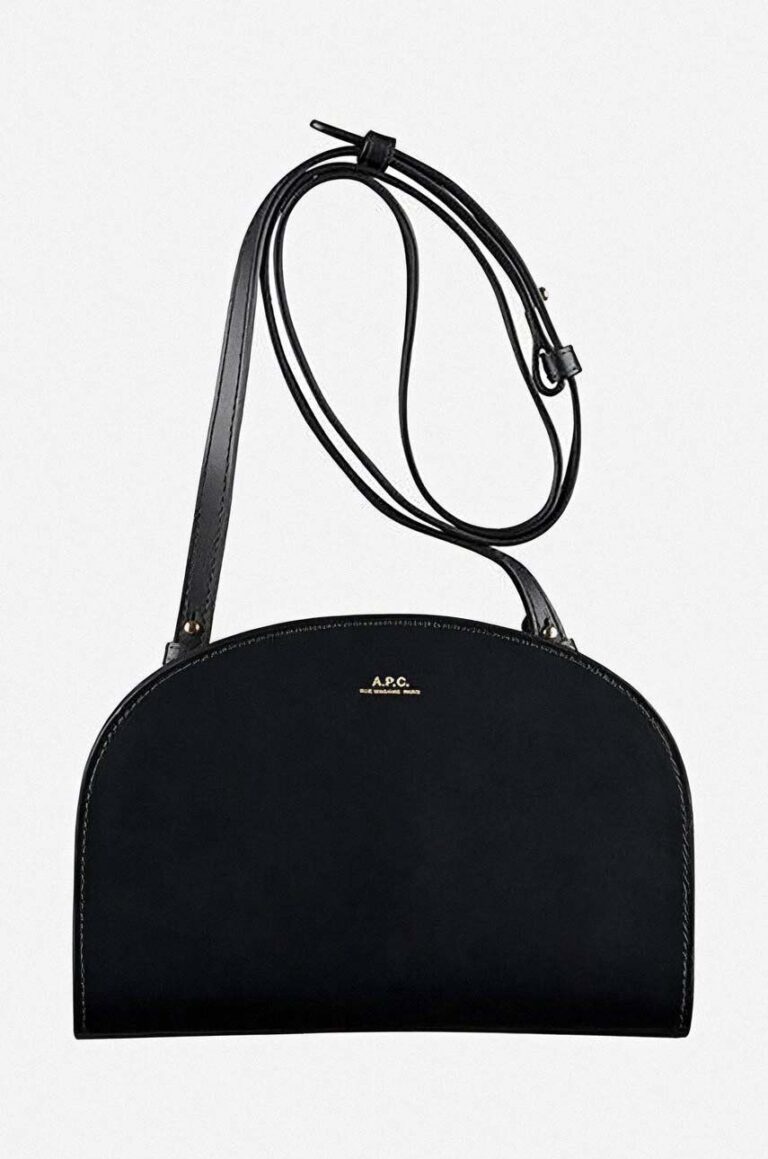 A.P.C. poșetă de piele Demi Lune culoarea negru PXAWV.F61596-BLACK