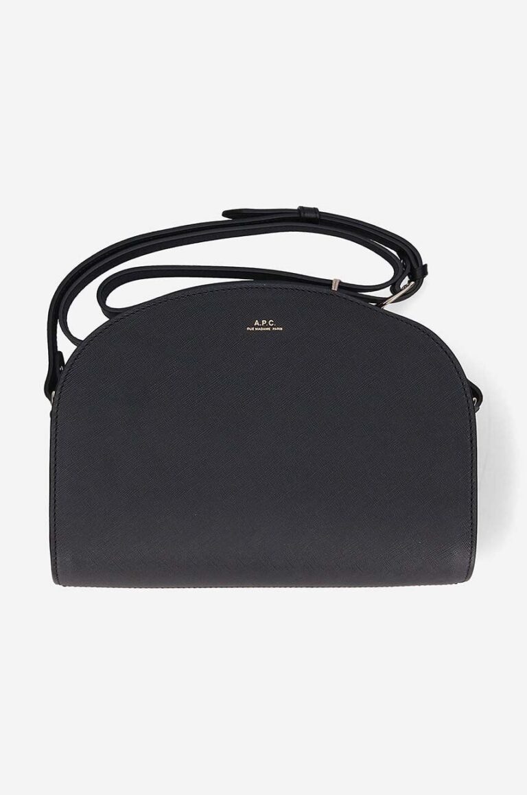 A.P.C. poșetă de piele Sac Demi-lune culoarea negru PXBJQ.F61048-BLACK