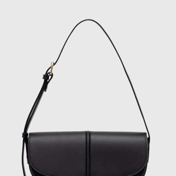 A.P.C. poseta de piele sac betty shoulder culoarea negru