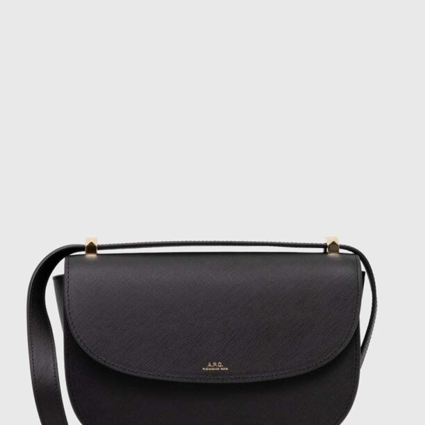 A.P.C. poseta de piele sac geneve culoarea negru