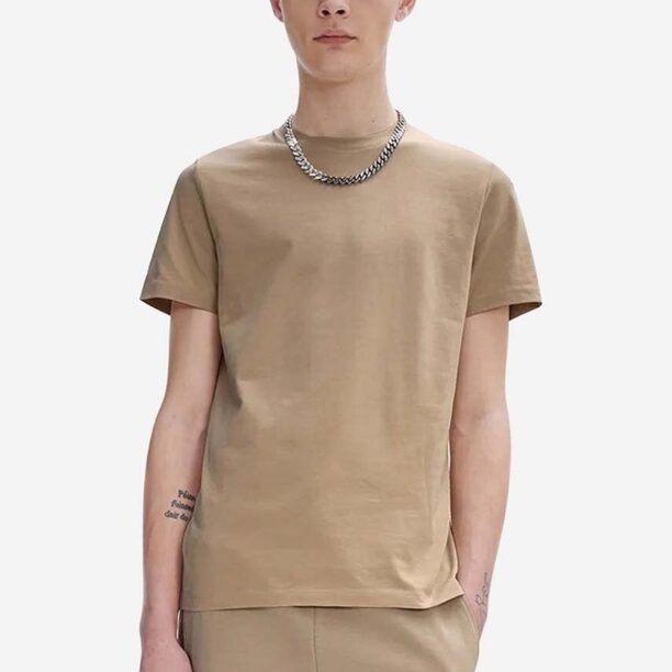 A.P.C. tricou din bumbac A.P.C. T-shirt Jimmy COBQX-H26504 BEIGE culoarea bej