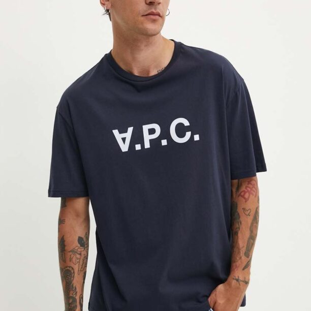 A.P.C. tricou din bumbac T-Shirt River bărbați