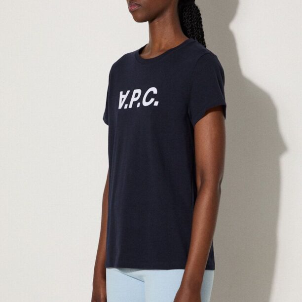 A.P.C. tricou din bumbac VPC Colour culoarea bleumarin COBQX.F26944-DARKNAVY preţ