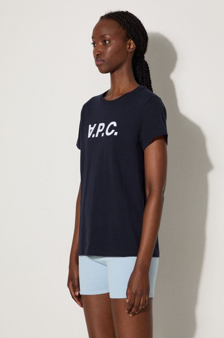 A.P.C. tricou din bumbac VPC Colour culoarea bleumarin COBQX.F26944-DARKNAVY preţ