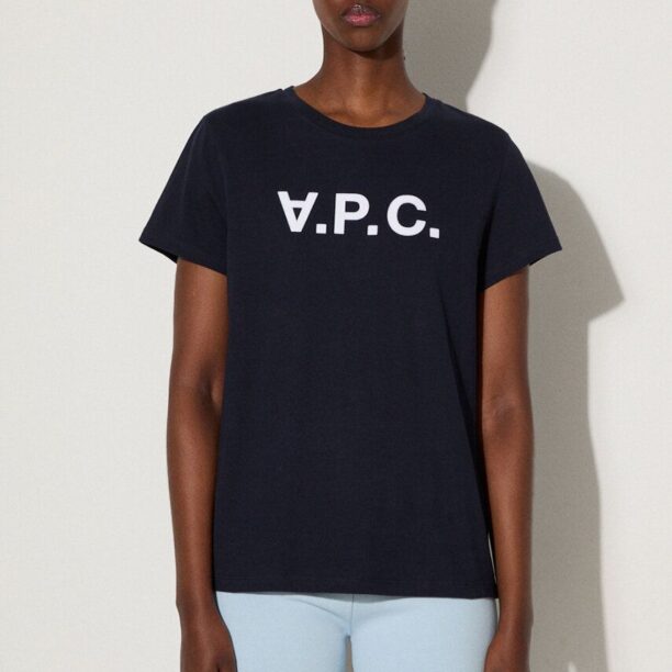 A.P.C. tricou din bumbac VPC Colour culoarea bleumarin COBQX.F26944-DARKNAVY