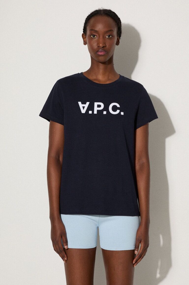 A.P.C. tricou din bumbac VPC Colour culoarea bleumarin COBQX.F26944-DARKNAVY