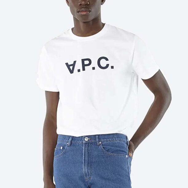 A.P.C. tricou din bumbac Vpc Blanc culoarea alb