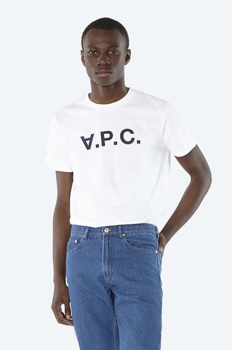 A.P.C. tricou din bumbac Vpc Blanc culoarea alb