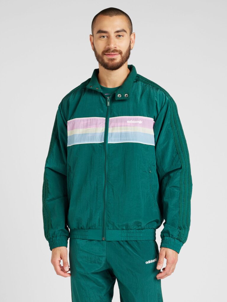 ADIDAS ORIGINALS Bluză de molton '80s'  verde smarald / verde închis / roz / alb preţ