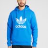 ADIDAS ORIGINALS Bluză de molton 'Adicolor Classics Trefoil'  albastru / alb