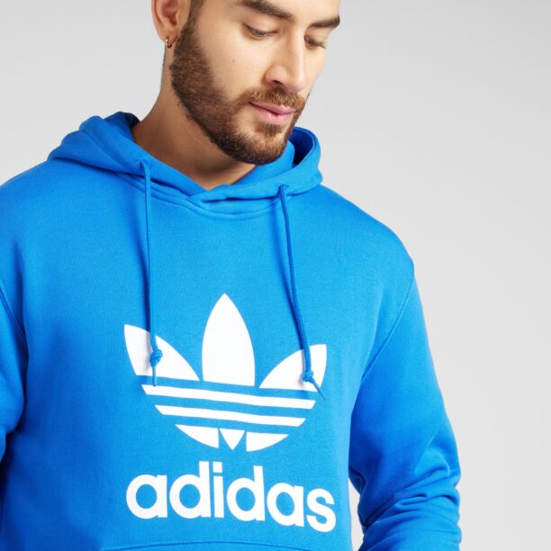 Preţ ADIDAS ORIGINALS Bluză de molton 'Adicolor Classics Trefoil'  albastru / alb