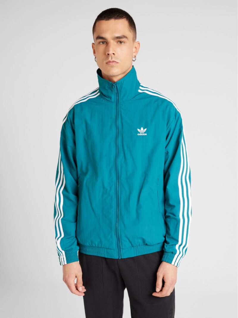 Cumpăra ADIDAS ORIGINALS Bluză de molton 'Adicolor Firebird'  turcoaz / alb