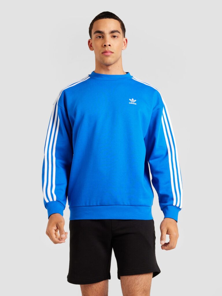 ADIDAS ORIGINALS Bluză de molton 'Adicolor'  albastru / alb