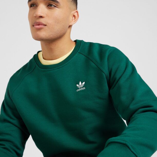 Cumpăra ADIDAS ORIGINALS Bluză de molton 'Trefoil Essentials'  verde smarald / alb