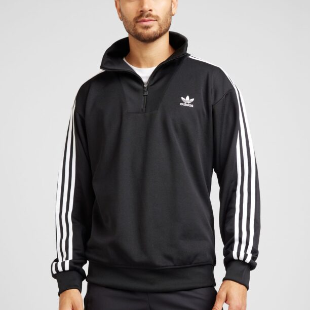 ADIDAS ORIGINALS Bluză de molton  negru / alb