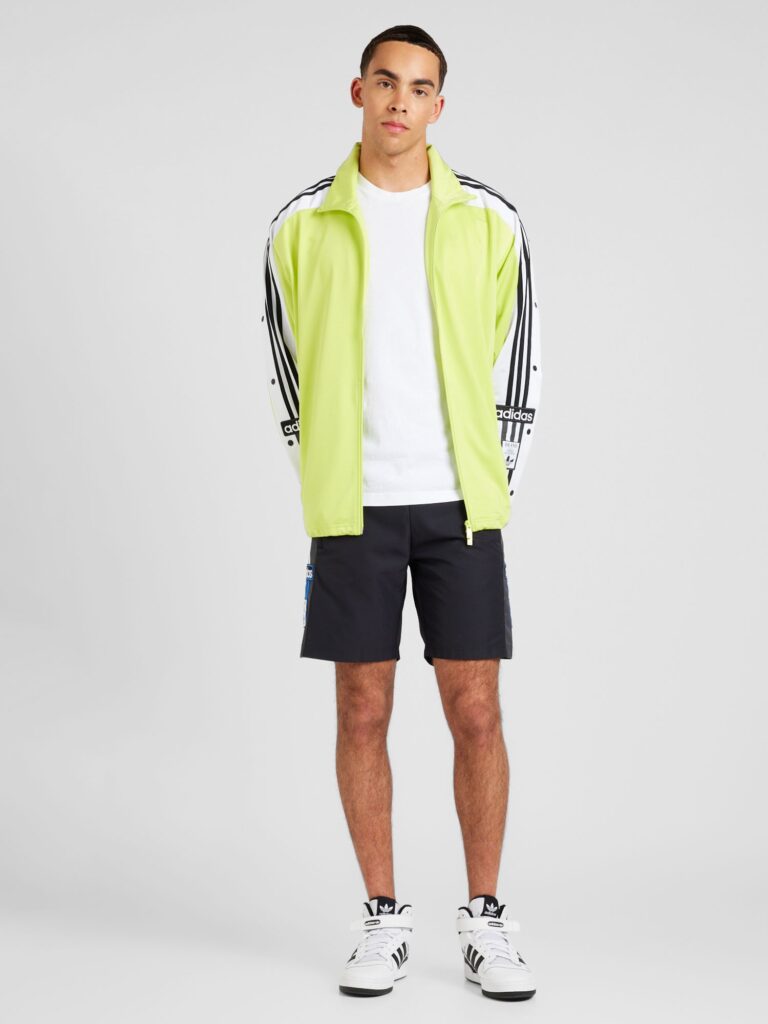 ADIDAS ORIGINALS Geacă de primăvară-toamnă 'MEGABREAK'  galben citron / negru / alb preţ