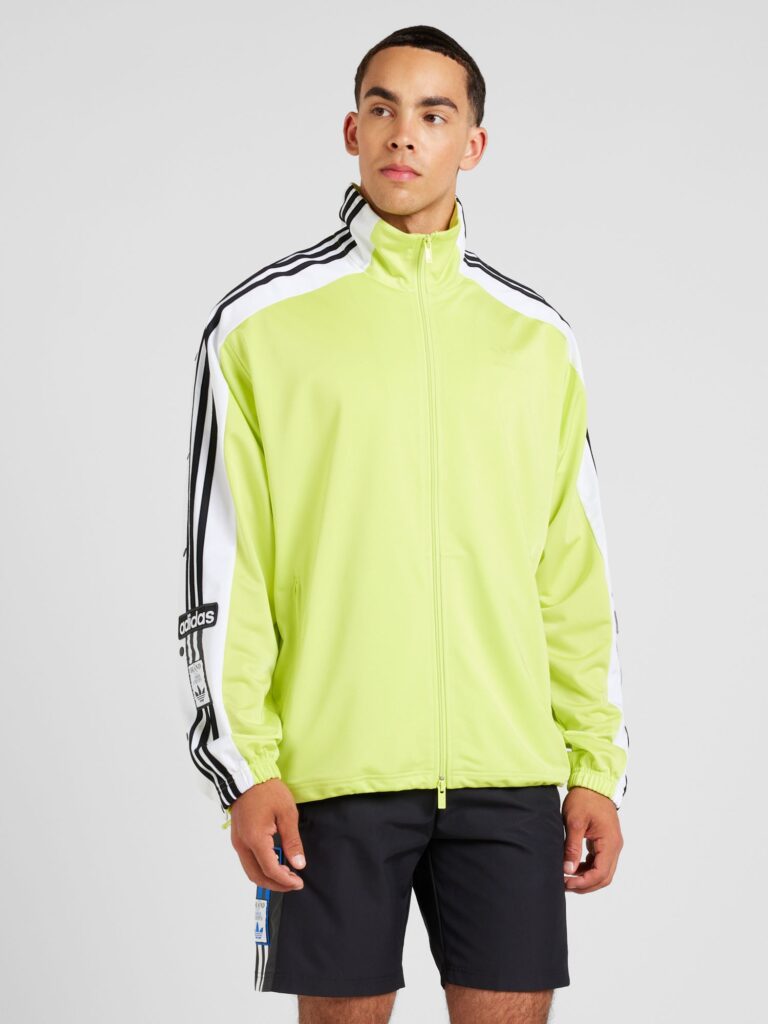 Cumpăra ADIDAS ORIGINALS Geacă de primăvară-toamnă 'MEGABREAK'  galben citron / negru / alb