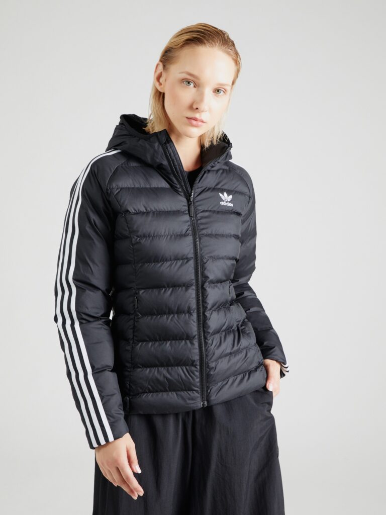 ADIDAS ORIGINALS Geacă de primăvară-toamnă  negru / alb murdar