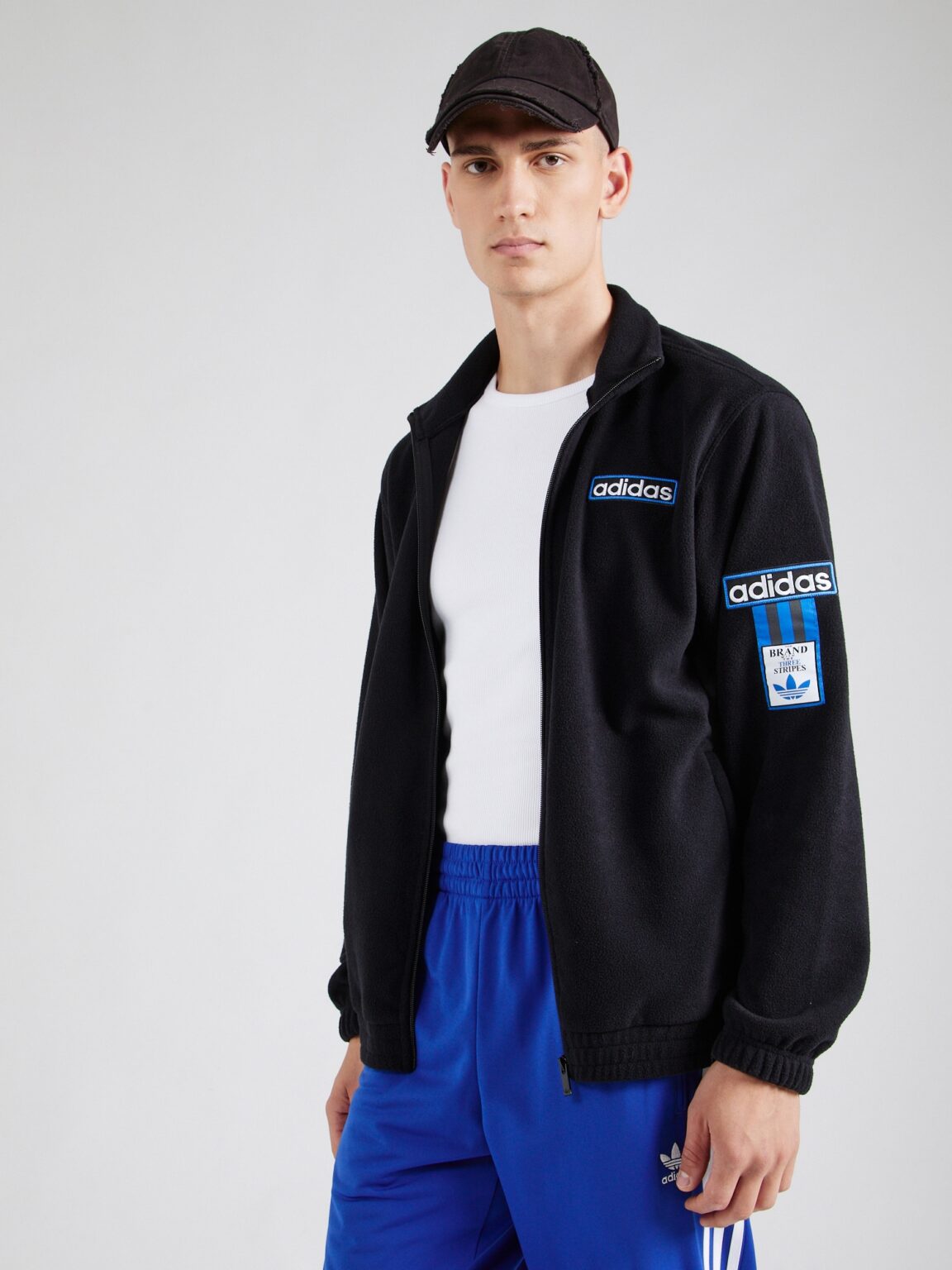 ADIDAS ORIGINALS Jachetă  fleece 'ADIBREAK'  azuriu / negru / alb