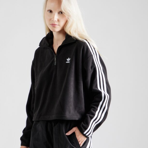 ADIDAS ORIGINALS Jachetă  fleece  negru / alb