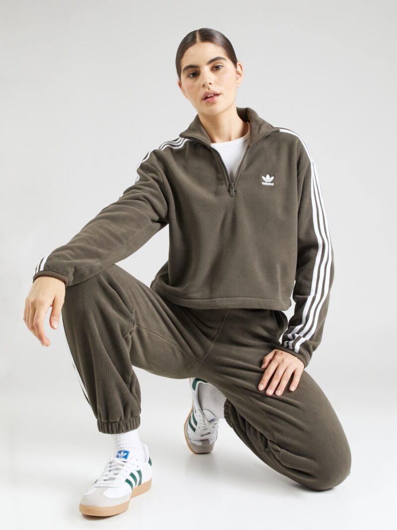 Cumpăra ADIDAS ORIGINALS Jachetă  fleece  oliv / alb