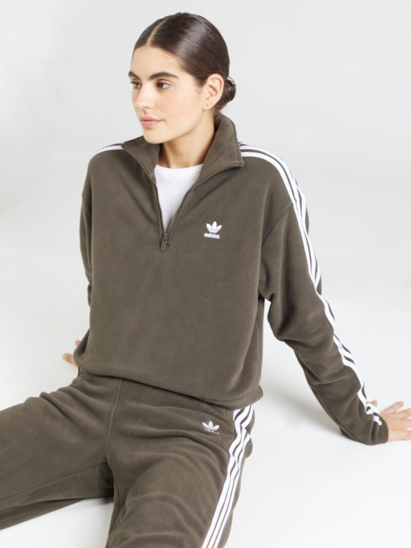 ADIDAS ORIGINALS Jachetă  fleece  oliv / alb