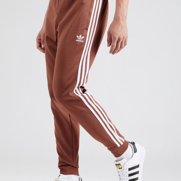 ADIDAS ORIGINALS Pantaloni 'Adicolor Classics Sst'  maro ruginiu / alb