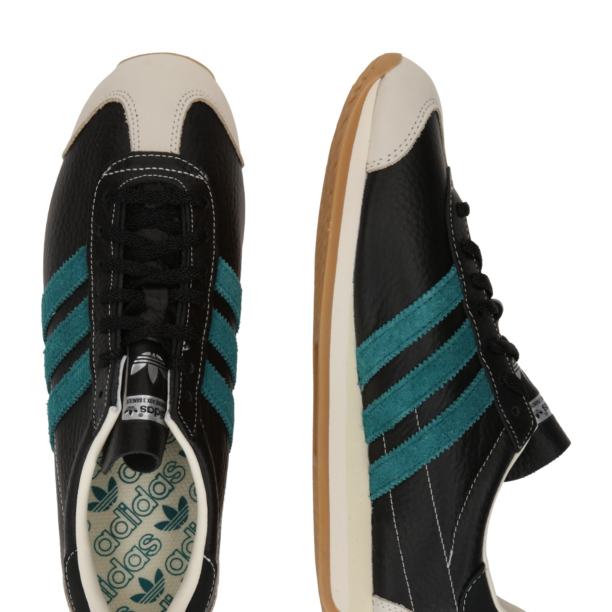 ADIDAS ORIGINALS Sneaker low 'Country'  verde petrol / negru / alb murdar