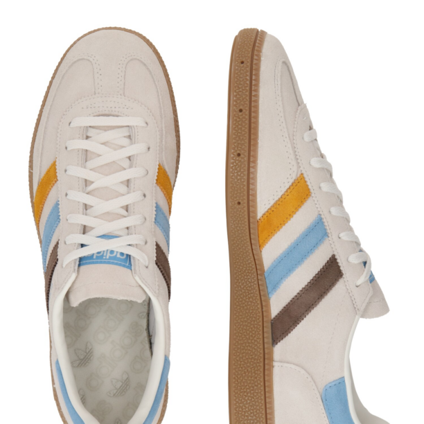 ADIDAS ORIGINALS Sneaker low 'HANDBALL SPEZIAL'  albastru deschis / maro / galben muștar / alb natural