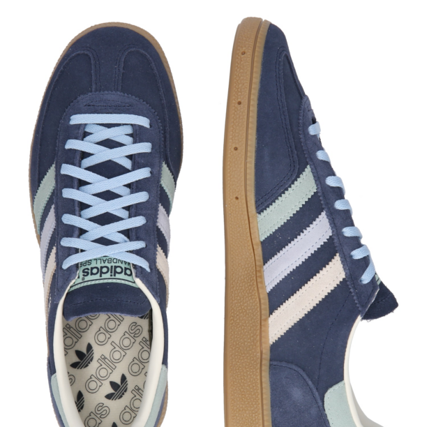 ADIDAS ORIGINALS Sneaker low 'HANDBALL SPEZIAL'  albastru închis / verde mentă / mov lavandă / portocaliu caisă