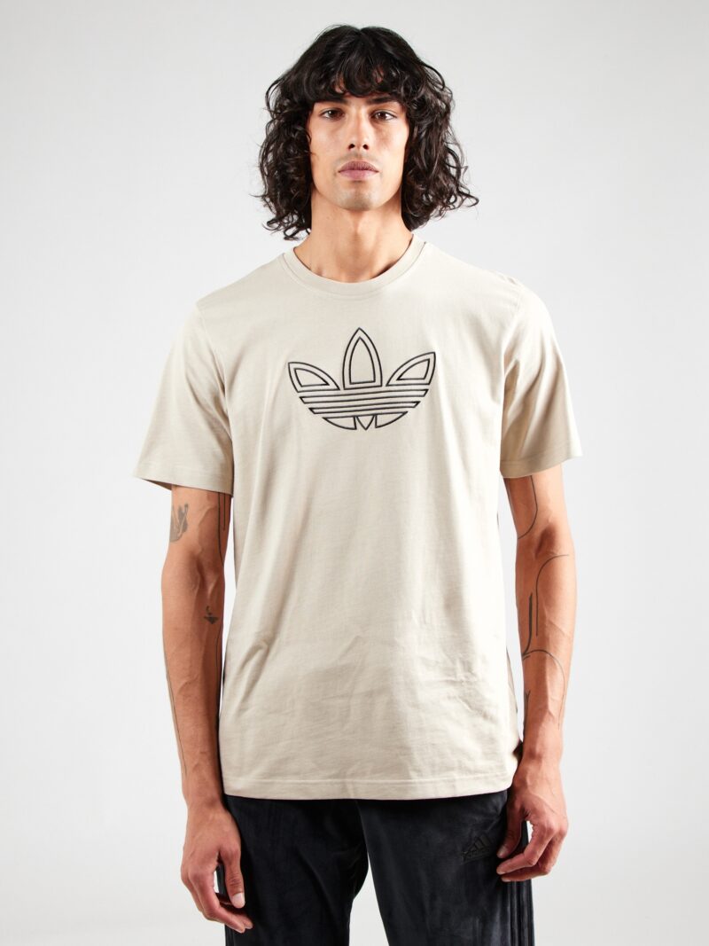 ADIDAS ORIGINALS Tricou 'OUTLINE'  bej / negru