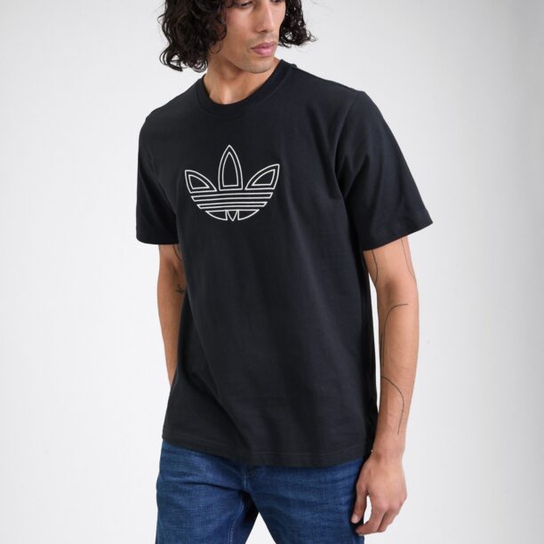 ADIDAS ORIGINALS Tricou 'OUTLINE'  negru / alb