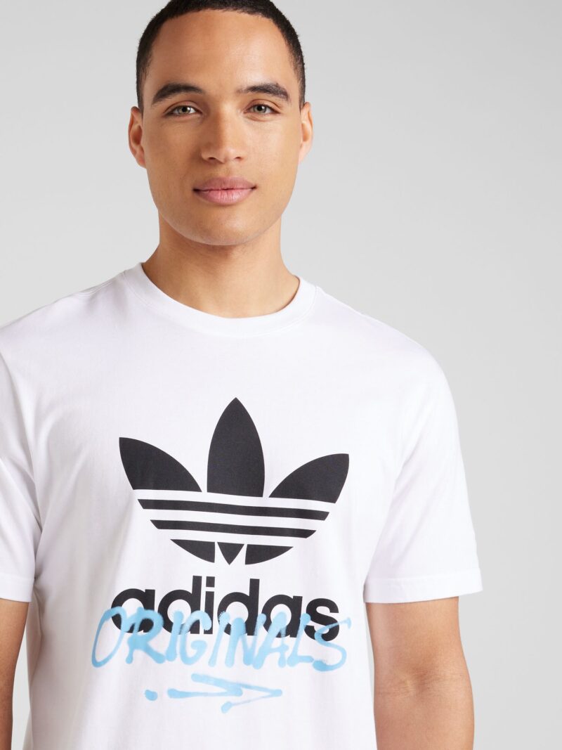 Cumpăra ADIDAS ORIGINALS Tricou 'STREET 1'  albastru deschis / negru / alb