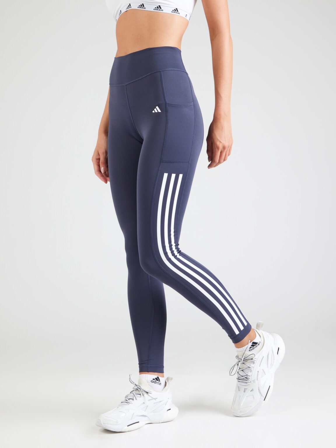 ADIDAS PERFORMANCE Pantaloni sport 'Optime'  albastru noapte / alb