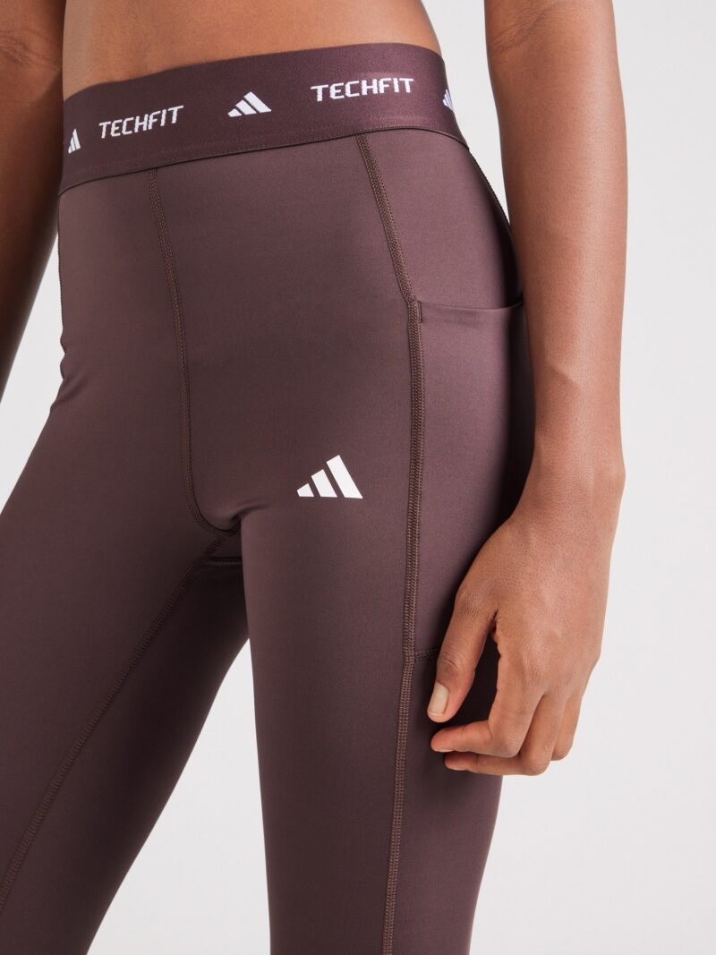 Preţ ADIDAS PERFORMANCE Pantaloni sport 'STASH'  maro închis / alb murdar