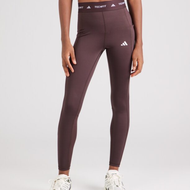 ADIDAS PERFORMANCE Pantaloni sport 'STASH'  maro închis / alb murdar