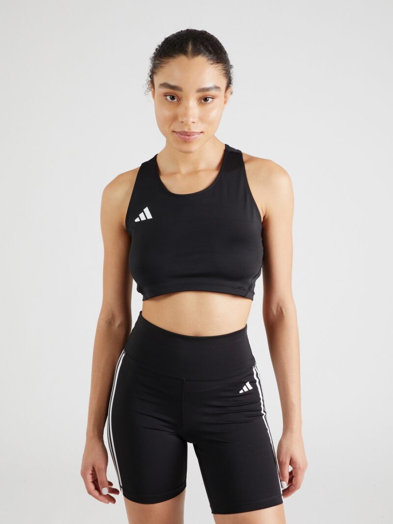 ADIDAS PERFORMANCE Sport top 'ADIZERO E'  negru / alb