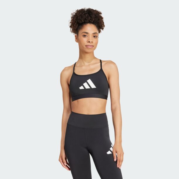 ADIDAS PERFORMANCE Sutien sport 'Aeroreact'  negru / alb