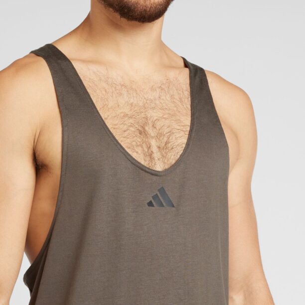 Preţ ADIDAS PERFORMANCE Tricou funcțional 'WORKOUT STRINGER'  maro deschis / negru