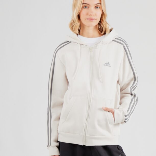 ADIDAS SPORTSWEAR Bluză cu fermoar sport 'Essentials'  bej / gri închis