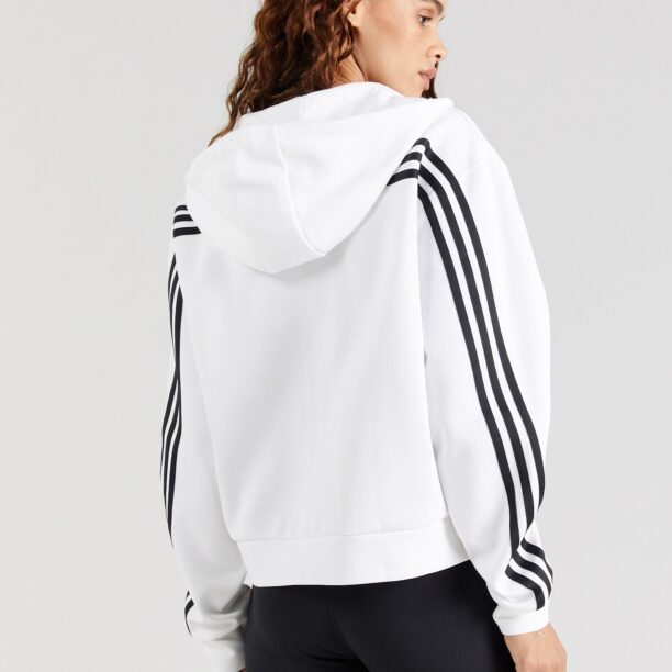 ADIDAS SPORTSWEAR Bluză cu fermoar sport  negru / alb preţ