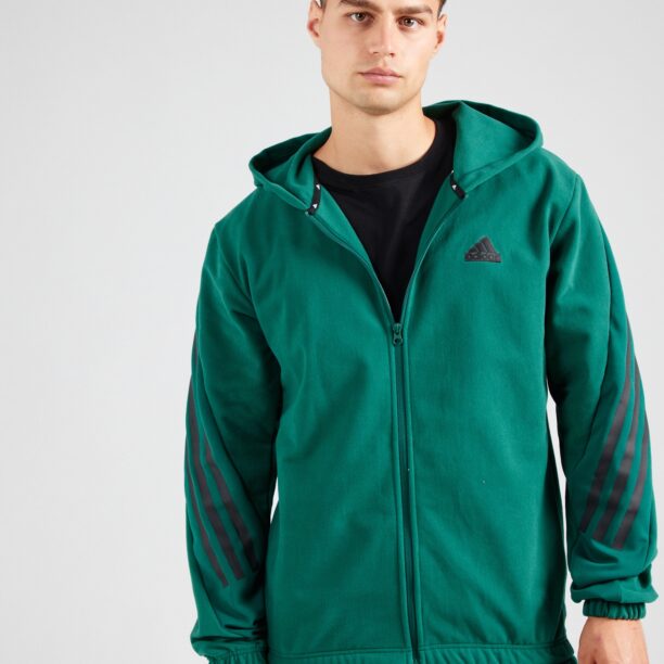 ADIDAS SPORTSWEAR Jachetă  fleece funcțională 'FI WTR FZ'  verde închis / negru