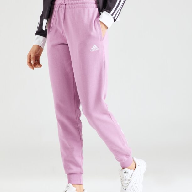 ADIDAS SPORTSWEAR Pantaloni sport 'Essentials'  mov prună / alb